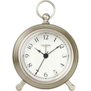 Jensen Pocket Watch Alarm Clock - Silent Non Ticking, Modern Farmhouse Style, Wall & Mantel 2 in 1 Clock, Desk & Shelf Clock, Antique Bronze Finish, 5.4"(H) x 4.5"(W) in Saudi Arabia
