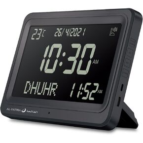 Azan Clock, Automatic Worldwide Digital 8 Azan Prayer Sounds Muslim Prayer Clock for USA Home Decor (Black-2)