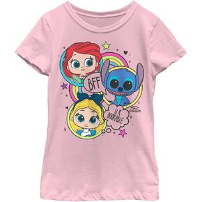 Disney Doorables Jumble Ariel Stitch Alice Girls Short Sleeve Tee Shirt