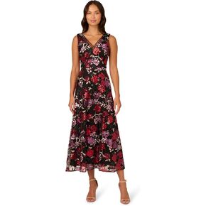 Adrianna Papell Women's Floral Sequin Ankle Dress