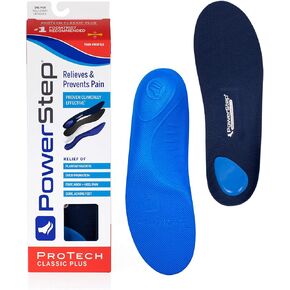 PowerStep ProTech Classic - Medical Grade Orthotic Insoles for Arch Pain Relief - Made for Plantar Fasciitis Relief + Heel Pain - Arch Support Orthotics for Women & Men (M 6-6.5 W 8-8.5)