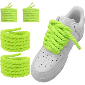Thick Rope Shoe Laces Strings for Air Force 1, 10mm Round Cotton Chunky Shoelaces Replacement Laces for Sneakers
