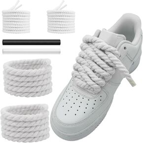 Thick Rope Shoe Laces Strings for Air Force 1, 10mm Round Cotton Chunky Shoelaces Replacement Laces for Sneakers in Kuwait