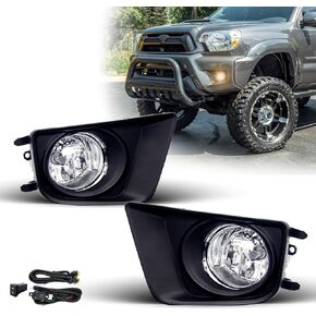 Fog Lights Assembly for 2012 2013 2014 2015 Toyota Tacoma Replacement Kit with Wiring and Switch H11 12V 55W Halogen Bulbs(Clear Lens)