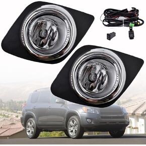2-Pack Fog Light Assembly with H11 Bulbs Switch and Wiring Kit Replacement for 2009-2012 RAV4
