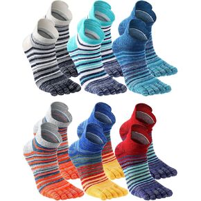 6 Pairs Women Toe Socks Cotton ankle toe socks Running Toe Socks for Men Women Athletic Breathable Five Toe Socks