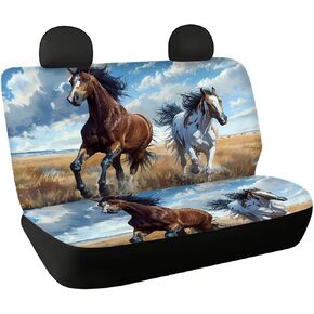 Car Rear Seat Cushion+Car Rear Backrest Cushion, Aztec Cow Automotive Seat Covers Cushion, Anti-Slip Seat Cover Protector for SUV Truck Vans Sedans