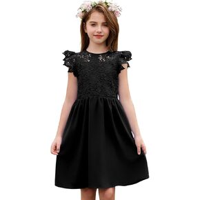 blibean Teen Girls Flower Dresses Semi Formal Sleeveless Wedding Dress Size 6-15 Years