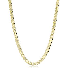 Solid 14k Yellow Gold Filled 6 mm Mariner Link Chain Necklace for Men and Women (18, 20, 22, 24 or 30 inch)