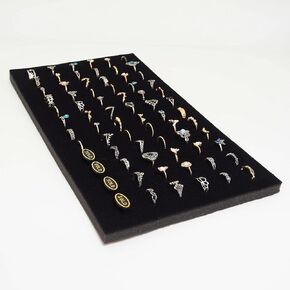 888 Display USA Black Jewelry Ring Foam Display Insert Liner 72 Ring Slot Foam 14 1/8" x 7 5/8" x 5/8" made in USA. Store at home or use it for your business.