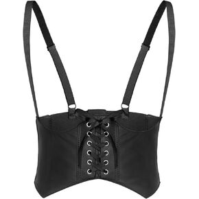 JASGOOD Women's Faux Leather Steampunk Fashion Underbust Waist Corset Belt for Party Club Festival