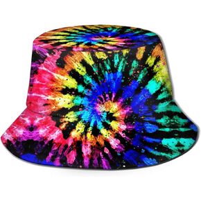 Tie Dye Print Bucket Hat Colorful Summer Unisex Print Bucket Hat
