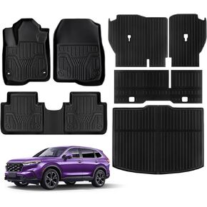 Floor Mats for Honda CR-V 2025 2024 2023 (Not Hybrid) Full Sets CRV All Weather Floor Mats for Honda CR-V Accessories 2025-2023 TPE Back Seat Cover Protector Trunk Frunk Mat