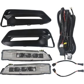 GXYWADY 2 Pcs Fog Lights Assembly Replacement for Accord 2018 2019 2020 Driving Fog Lamps with DRL 4-Door Sedan Front Bumper Fog Lights (Clear Lens)