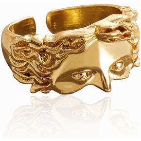 حلقة نصف وجه، خواتم بانك قابلة للتعديل ومفتوحة ومفصلة للإصبع، خواتم مخصصة للحفلات، هدايا مجوهرات للرجال والنساء in Kuwait