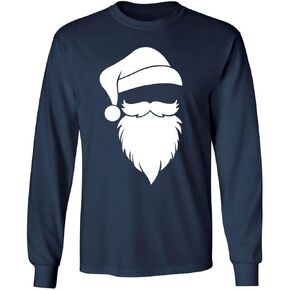 Kropsis Santa Claus Face Christmas Long Sleeve T-Shirt