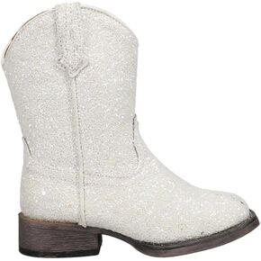 ROPER Toddler Girls Galore Glitter Square Toe Casual Boots Mid Calf - White