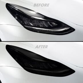 SlickMod PreCut Vinyl Smoke Tint for 2017-2022 Tesla Model 3 Headlight & Foglight (1. Headlight & Foglight, 20percent Dark Smoke), TES-M3-1722-HL