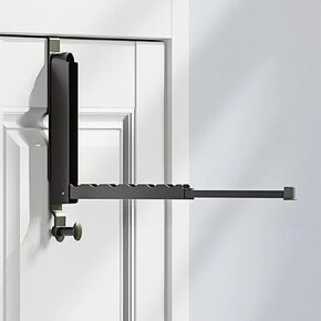 Foldable/Retractable Over The Door Drying Rack, Space Saving Behind Door Hooks for Hanging Clothes, Hats, Bags, Towels, Ideal for Travel and Easy to Carry (Gray)