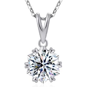 Moissanite Necklace for Women, 0.5-2Ct Moissanite Lad Grown Diamond Pendant Necklace, 18K Gold Plated 925 Sterling Silver 18+2" Necklace, Anniversary Birthday Valentine's Day Jewelry Gifts for Women