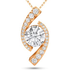 Moissanite Necklace Gift for Her Anniversary Present for Wife Girlfriend Mom Platinum Plated Sterling Silver 1–2 Carat, D, (VSS1) Moissanite Necklace Gift for Women Mother’s Day Valentine’s Day Christmas Day