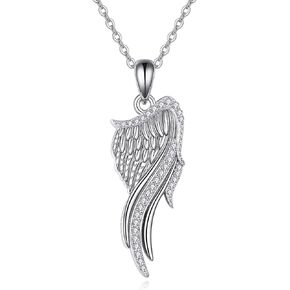 POPLYKE 925 Sterling Silver Angel Wings Necklace Guardian Angel Pendant Charm Angel Jewelry for Women