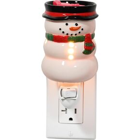 Home-X Plug-in Wall Wax Melt Warmer, Electric Ceramic Essential Oil Fragrance Burner, Compact Tart Warmer, Scented Wax Melts Candle Wax Cubes, Small, Perfect for Any Room, Kitchen Bathroom, Snowman