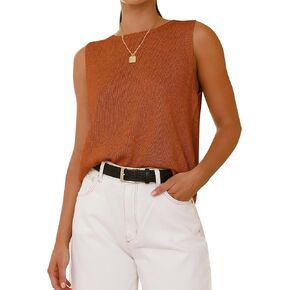 BTFBM Women's Sleeveless Sweater Vest 2025 Summer Crew Neck Ribbed Knit Lightweight Pullover Casual Loose Fit Tank Tops