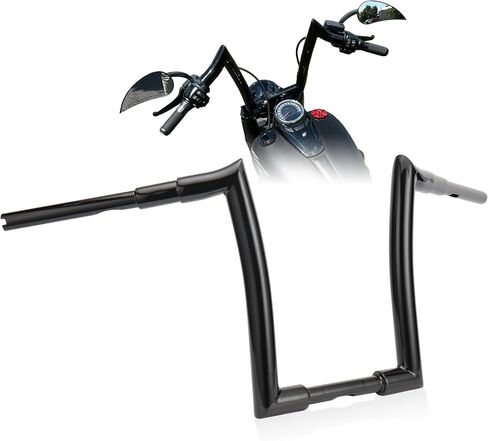 1.5 Inch Fat 12 Inch Rise Striking Mercenary Ape Hangers Road King Handlebars for 96-13 Road Glide / 1995-up Road King/12-17 Dyna and 00-Later Softail Models, Black in Saudi Arabia