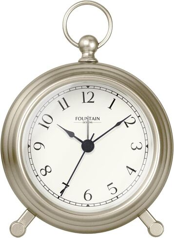 Jensen Pocket Watch Alarm Clock - Silent Non Ticking, Modern Farmhouse Style, Wall & Mantel 2 in 1 Clock, Desk & Shelf Clock, Antique Bronze Finish, 5.4"(H) x 4.5"(W) in Saudi Arabia