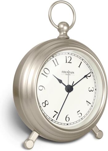 Jensen Pocket Watch Alarm Clock - Silent Non Ticking, Modern Farmhouse Style, Wall & Mantel 2 in 1 Clock, Desk & Shelf Clock, Antique Bronze Finish, 5.4"(H) x 4.5"(W) in Saudi Arabia