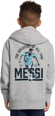 Messi Boys' Long Sleeve, Standard Fit Hoodie Sweatshirt, Comfortable Fleece in Saudi Arabia