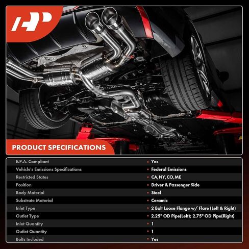 A-Premium Left Catalytic Converter Kit Direct-Fit Compatible with Dodge Ram 1500 2004-2005 5.7L, E.P.A. Compliant in Saudi Arabia