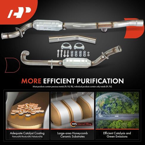 A-Premium Left Catalytic Converter Kit Direct-Fit Compatible with Dodge Ram 1500 2004-2005 5.7L, E.P.A. Compliant in Saudi Arabia