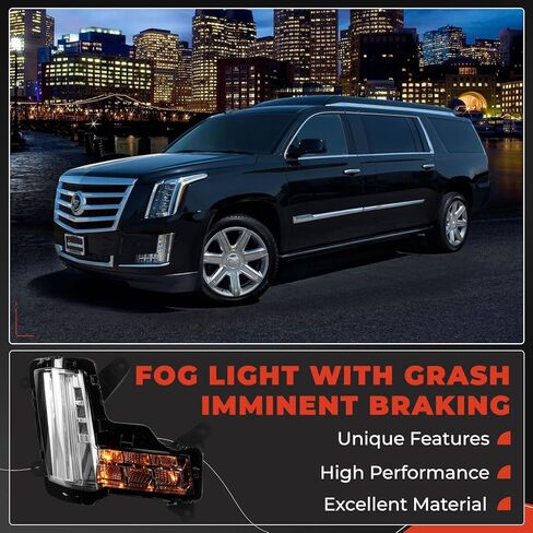 ضوء ضباب LED مع فرامل اصطدام وشيكة متوافق مع كاديلاك إسكاليد ESV 2015-2020، ضوء إشارة الانعطاف أثناء النهار DRL 84575578 GM2531139، جانب الركاب الأيمن in Kuwait