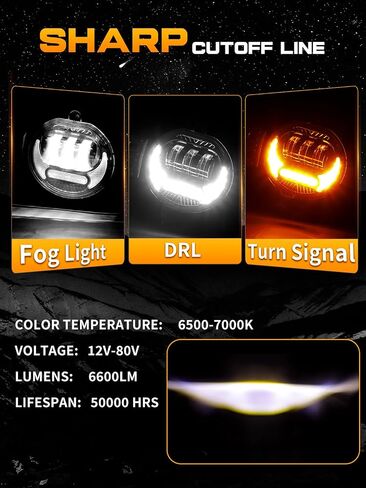 Led Fog Lights Compatible with Dodge Ram 1500 2002-2008 Dodge Ram 2500/3500 2003-2009 Durango Truck 2005 2006 with DRL & Turn Signal, DOT Approved Bumper Driving Fog Lamps Replacement – Pair Black in Kuwait