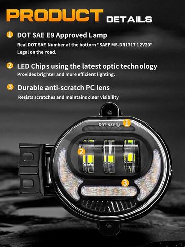 Led Fog Lights Compatible with Dodge Ram 1500 2002-2008 Dodge Ram 2500/3500 2003-2009 Durango Truck 2005 2006 with DRL & Turn Signal, DOT Approved Bumper Driving Fog Lamps Replacement – Pair Black in Kuwait