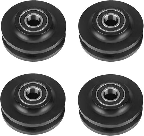 2Pcs Sliding Barn Door Wheel Heavy Duty Cabinet Window Pulley Roller Hardware Smoothy Quiet Sliding Door Track Perfect for DIY Barn Door in Saudi Arabia