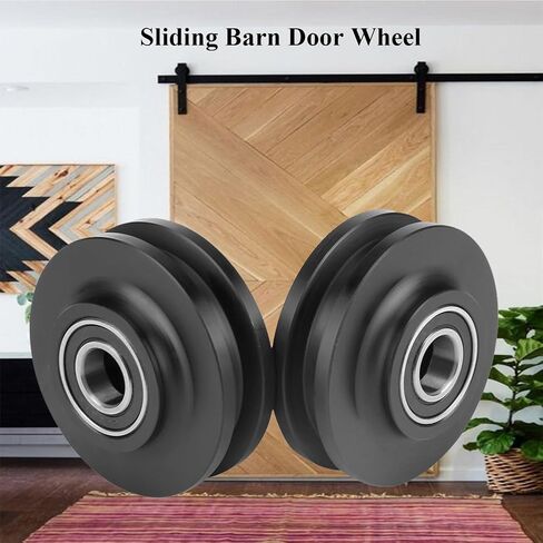 2Pcs Sliding Barn Door Wheel Heavy Duty Cabinet Window Pulley Roller Hardware Smoothy Quiet Sliding Door Track Perfect for DIY Barn Door in Saudi Arabia