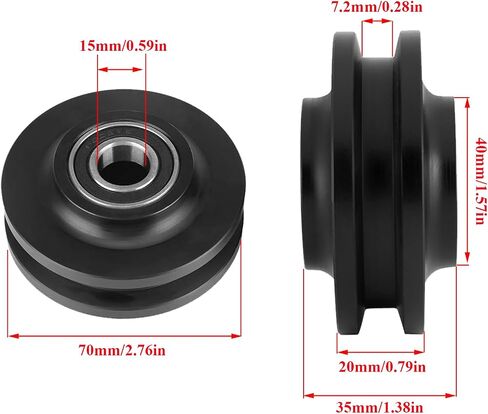 2Pcs Sliding Barn Door Wheel Heavy Duty Cabinet Window Pulley Roller Hardware Smoothy Quiet Sliding Door Track Perfect for DIY Barn Door in Saudi Arabia