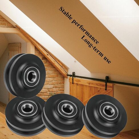 2Pcs Sliding Barn Door Wheel Heavy Duty Cabinet Window Pulley Roller Hardware Smoothy Quiet Sliding Door Track Perfect for DIY Barn Door in Saudi Arabia