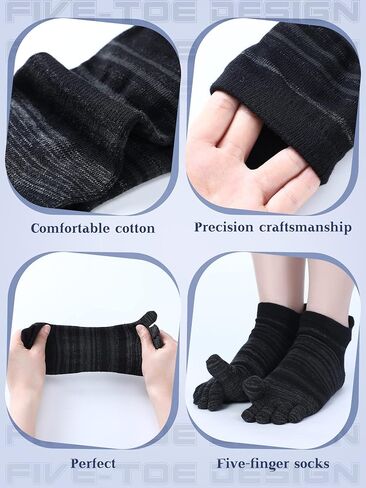 6 Pairs Women Toe Socks Cotton ankle toe socks Running Toe Socks for Men Women Athletic Breathable Five Toe Socks in Saudi Arabia