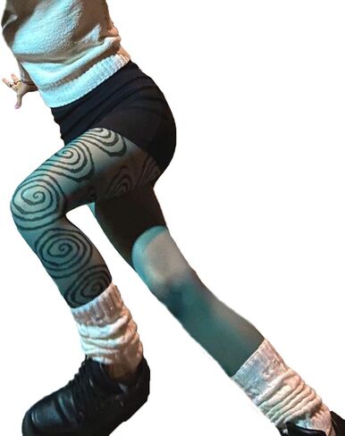 Muineobuka Patterned Tights for Women Heart Graphic Funky Tights Sheer Long Stockings Pantyhose Y2k Tights Leggings in Kuwait