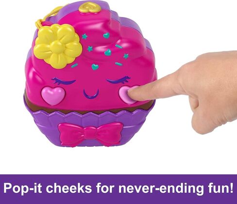 ​Polly Pocket Mini Toys, Something Sweet Cupcake Compact Playset with 2 Micro Dolls and 13 Accessories, Pocket World Travel Toys with Surprise Reveals in Saudi Arabia