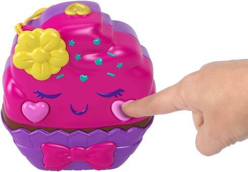 ​Polly Pocket Mini Toys, Something Sweet Cupcake Compact Playset with 2 Micro Dolls and 13 Accessories, Pocket World Travel Toys with Surprise Reveals in Saudi Arabia