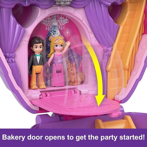 ​Polly Pocket Mini Toys, Something Sweet Cupcake Compact Playset with 2 Micro Dolls and 13 Accessories, Pocket World Travel Toys with Surprise Reveals in Saudi Arabia