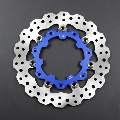 POWER JAMES 11.8" Blue Floating Front Brake Rotor 7 Holes Fits Harley Davidson Touring 09-2023 with Agitator Custom Wheel 41500007 (Blue) in Saudi Arabia