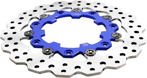 POWER JAMES 11.8" Blue Floating Front Brake Rotor 7 Holes Fits Harley Davidson Touring 09-2023 with Agitator Custom Wheel 41500007 (Blue) in Saudi Arabia