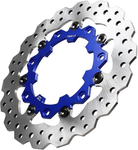 POWER JAMES 11.8" Blue Floating Front Brake Rotor 7 Holes Fits Harley Davidson Touring 09-2023 with Agitator Custom Wheel 41500007 (Blue) in Saudi Arabia