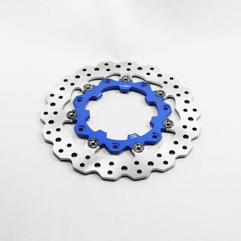 POWER JAMES 11.8" Blue Floating Front Brake Rotor 7 Holes Fits Harley Davidson Touring 09-2023 with Agitator Custom Wheel 41500007 (Blue) in Saudi Arabia